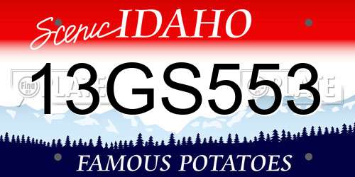 13GS553 Idaho License Plate