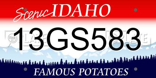 13GS583 Idaho License Plate