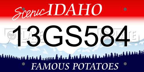 13GS584 Idaho License Plate