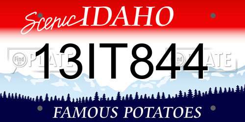 13IT844 Idaho License Plate