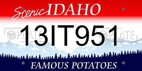 13IT951 Idaho License Plate