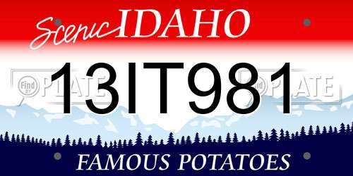 13IT981 Idaho License Plate