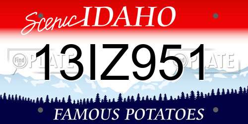 13IZ951 Idaho License Plate
