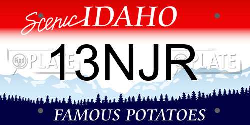 13NJR Idaho License Plate