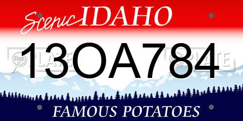 13OA784 Idaho License Plate