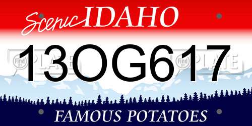 13OG617 Idaho License Plate