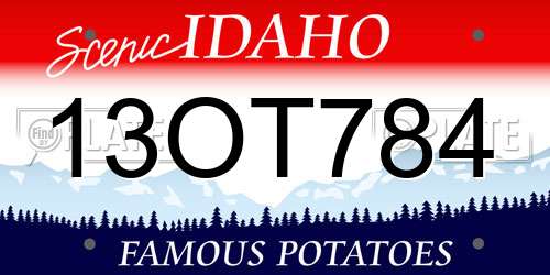 13OT784 Idaho License Plate