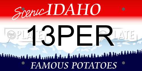 13PER Idaho License Plate