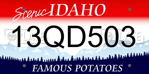 13QD503 Idaho License Plate