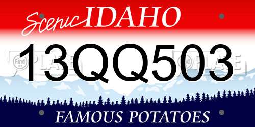 13QQ503 Idaho License Plate