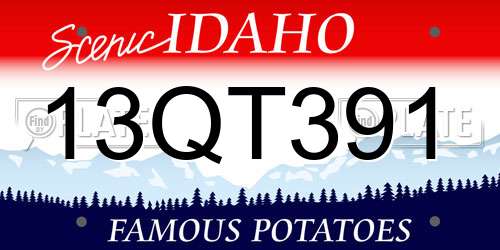 13QT391 Idaho License Plate
