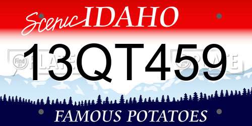 13QT459 Idaho License Plate