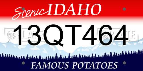 13QT464 Idaho License Plate