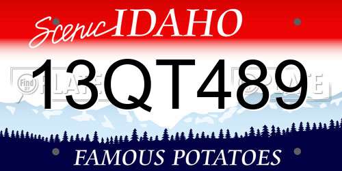 13QT489 Idaho License Plate