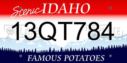 13QT784 Idaho License Plate