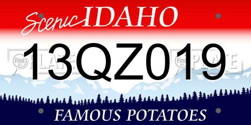13QZ019 Idaho License Plate
