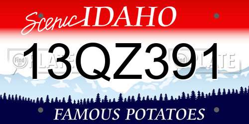 13QZ391 Idaho License Plate