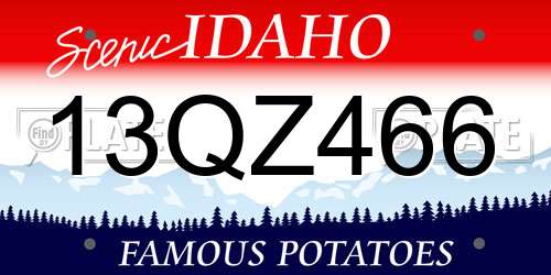 13QZ466 Idaho License Plate