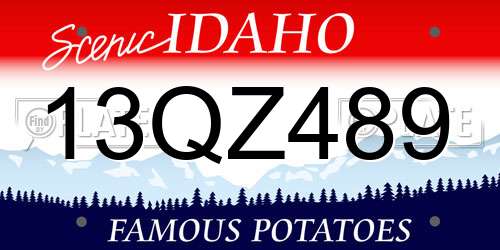13QZ489 Idaho License Plate