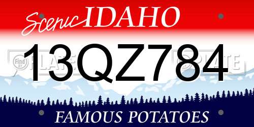 13QZ784 Idaho License Plate
