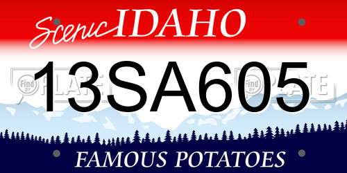 13SA605 Idaho License Plate