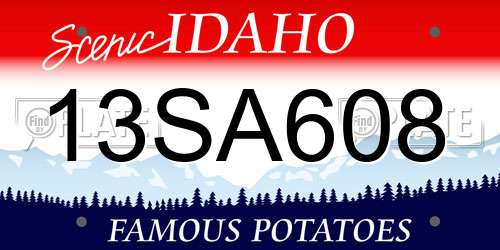 13SA608 Idaho License Plate