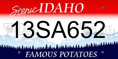 13SA652 Idaho License Plate