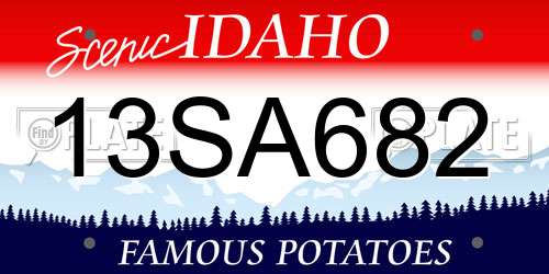 13SA682 Idaho License Plate