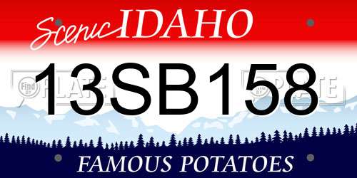 13SB158 Idaho License Plate