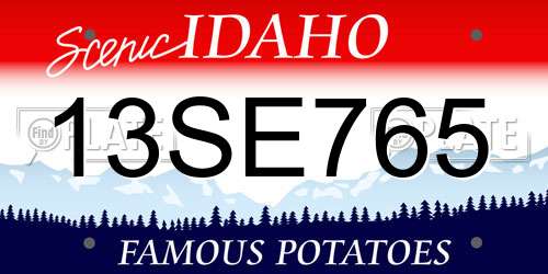 13SE765 Idaho License Plate