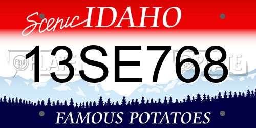 13SE768 Idaho License Plate