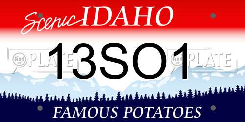 13SO1 Idaho License Plate