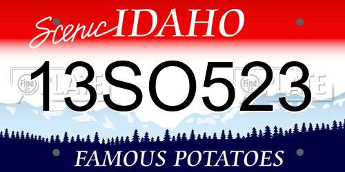 13SO523 Idaho License Plate