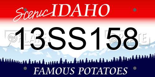13SS158 Idaho License Plate