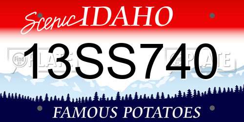 13SS740 Idaho License Plate