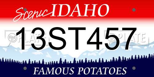 13ST457 Idaho License Plate