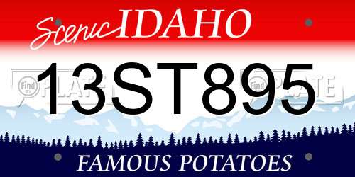 13ST895 Idaho License Plate