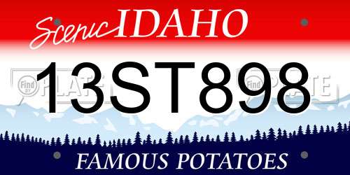 13ST898 Idaho License Plate