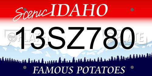 13SZ780 Idaho License Plate