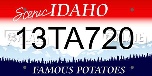 13TA720 Idaho License Plate