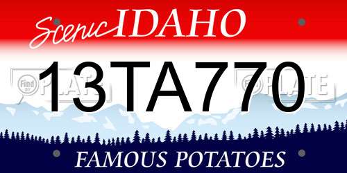 13TA770 Idaho License Plate