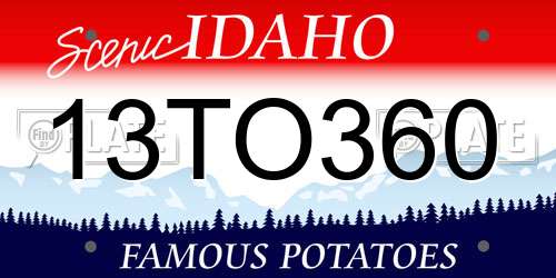 13TO360 Idaho License Plate