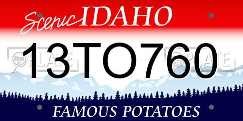 13TO760 Idaho License Plate