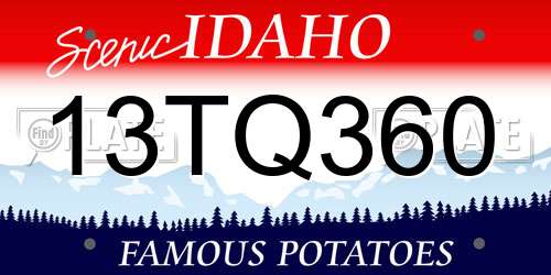 13TQ360 Idaho License Plate