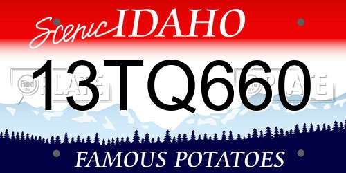 13TQ660 Idaho License Plate