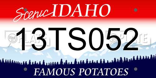 13TS052 Idaho License Plate
