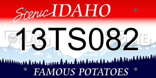 13TS082 Idaho License Plate