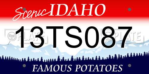 13TS087 Idaho License Plate
