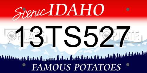 13TS527 Idaho License Plate