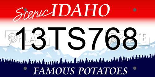 13TS768 Idaho License Plate
